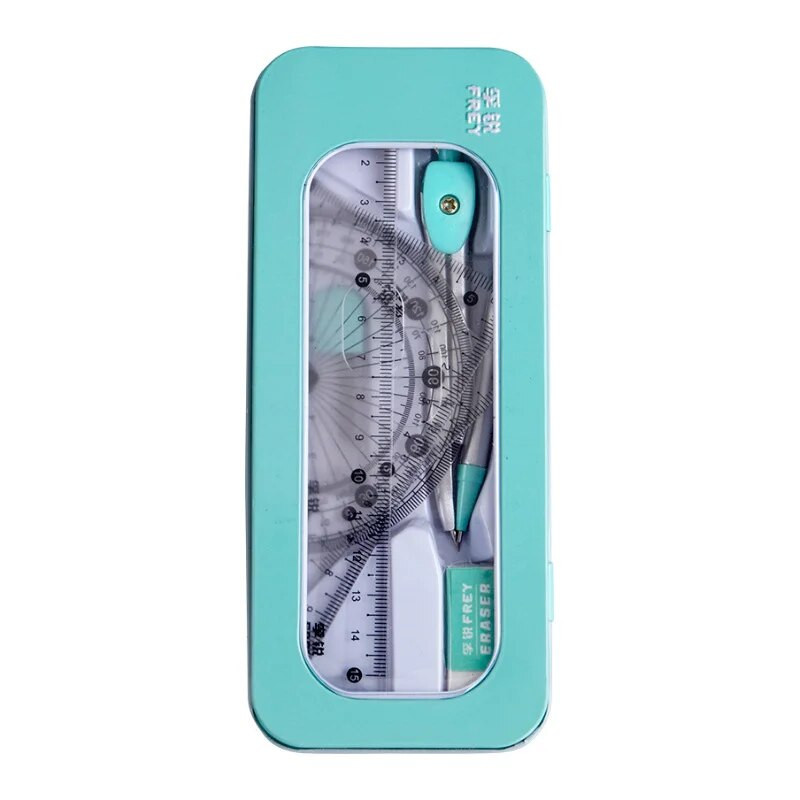 7 gab./komplekts Matemātiskie lineālu komplekts Daudzfunkcionāls profesionāls kompass Lineāls Zīmēšanas rīki Skolas piederumi Skolēniem Kancelejas preces