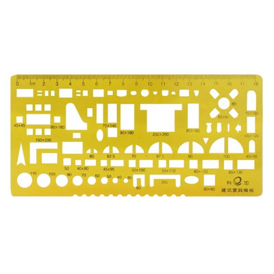 Geometrinio piešimo šablono piešimo trafareto matavimo įrankis Plastikinė liniuotė architektūros biuro studijų projektavimo pastatui