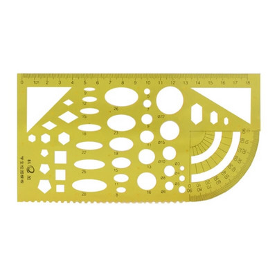 Geometrinio piešimo šablono piešimo trafareto matavimo įrankis Plastikinė liniuotė architektūros biuro studijų projektavimo pastatui