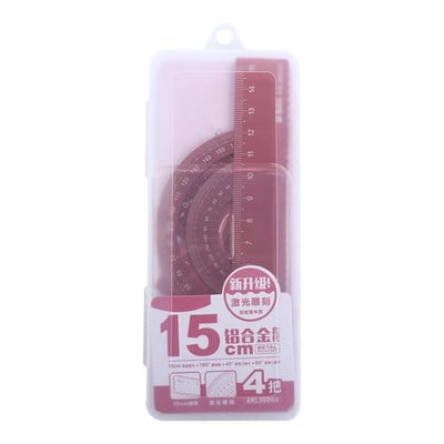 4 bucăți/set set de rigle din aluminiu metal/plastic/geometrie moale matematică desen busolă papetărie rigle matematice pentru școală