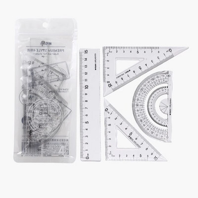 M&G 1 Σετ Χάρακας Κοστούμι 15cm ίσιο μοιρογνωμόνιο 180 μοιρών 45 μοιρών τρίγωνο χάρακας 60 μοιρών τρίγωνο χάρακας γραφικής ύλης
