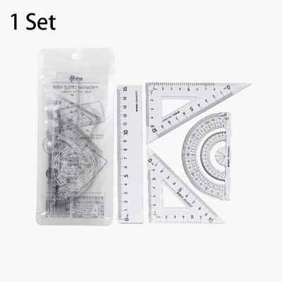 M&G 1 set costum de riglă 15 cm drepte 180 de grade raportor de 45 de grade riglă triunghiulară de 60 de grade set de papetărie