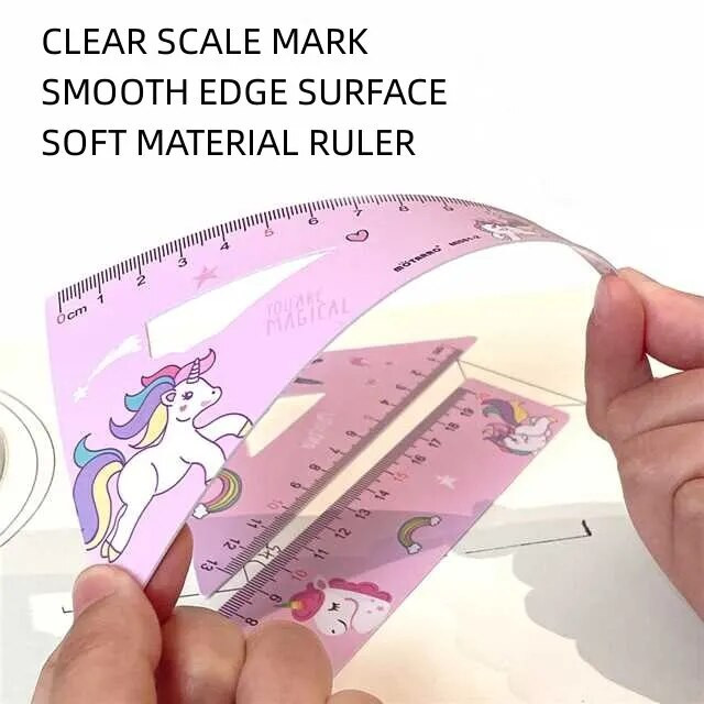 MOTARRO 4 in 1 armas multifunktsionaalne joonlaud - kirjatarvete komplekt Multifunktsionaalne kombineeritud joonlaud, roosa kolmnurga nurgamõõtja joonis