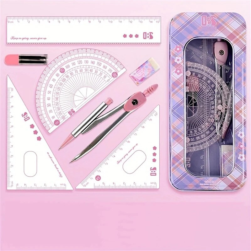 Jauns 8gab/komplekts kompasa lineālu komplekts Daudzfunkciju matemātiskie lineāli Profesionālie zīmēšanas rīki Skolas piederumi Skolēnu Kancelejas preces