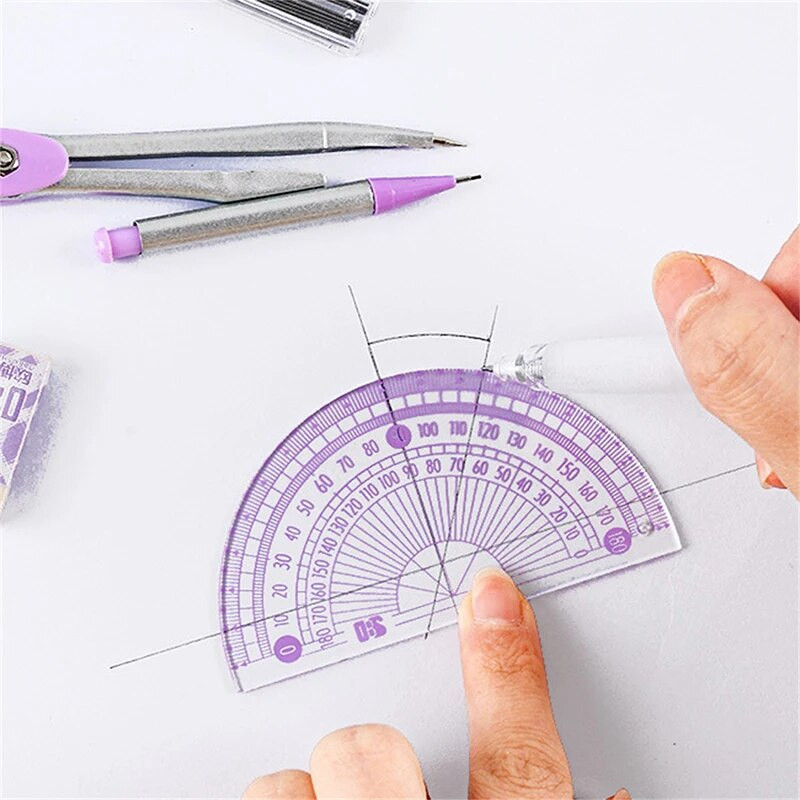 Jauns 8gab/komplekts kompasa lineālu komplekts Daudzfunkciju matemātiskie lineāli Profesionālie zīmēšanas rīki Skolas piederumi Skolēnu Kancelejas preces