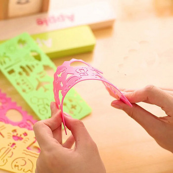 4 τεμάχια/Παρτίδα Παιδιά Χάρακες προτύπων σχεδίασης Δημιουργικά στένσιλ ζωγραφικής μωρών Scrapbooking Εργαλεία DIY Εργαλεία τέχνης Σχολικά είδη χειροτεχνίας Παιχνίδια