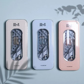 Set de rigle de busolă 8 în 1, cutie de fier, placă de geometrie matematică, papetărie, matematică, pentru elevi, desen, accesoriu pentru raportor 2291