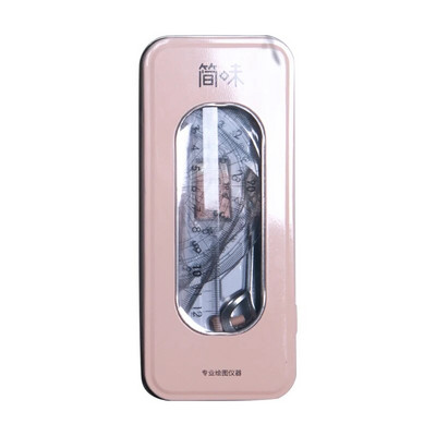 Set de rigle de busolă 8 în 1, cutie de fier, placă de geometrie matematică, papetărie, matematică, pentru elevi, desen, accesoriu pentru raportor 2291