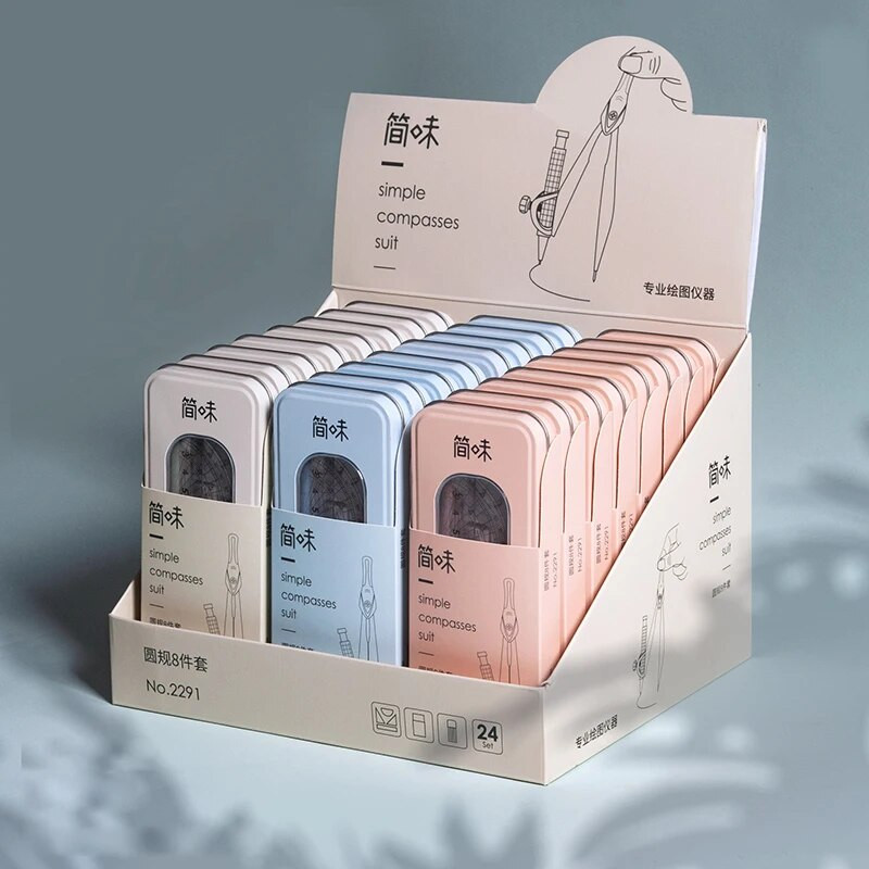 8 vienā kompasa lineālu komplekts Dzelzs kaste, matemātiskā ģeometriskā plāksne, rakstāmpiederumi, matemātika skolēniem, zīmēšana, transportiera piederumi 2291