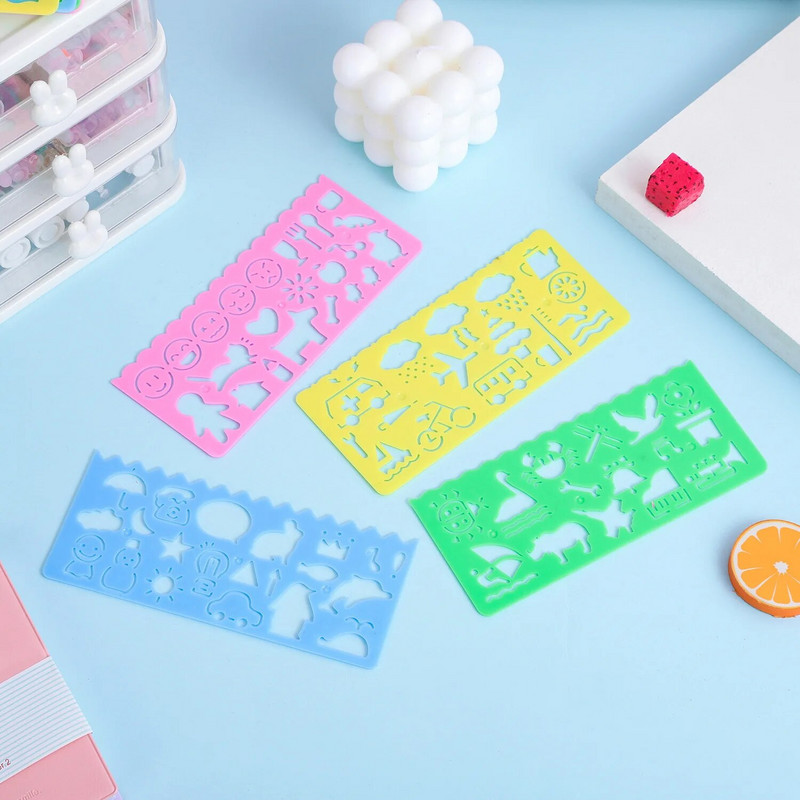 Karikatūras Bērnu zīmēšanas lineāls Automašīnas Dzīvnieku raksta Veidne Dobs Lineāls Kancelejas preču vairumtirdzniecība Ražotājs Studentu Piegādātājs