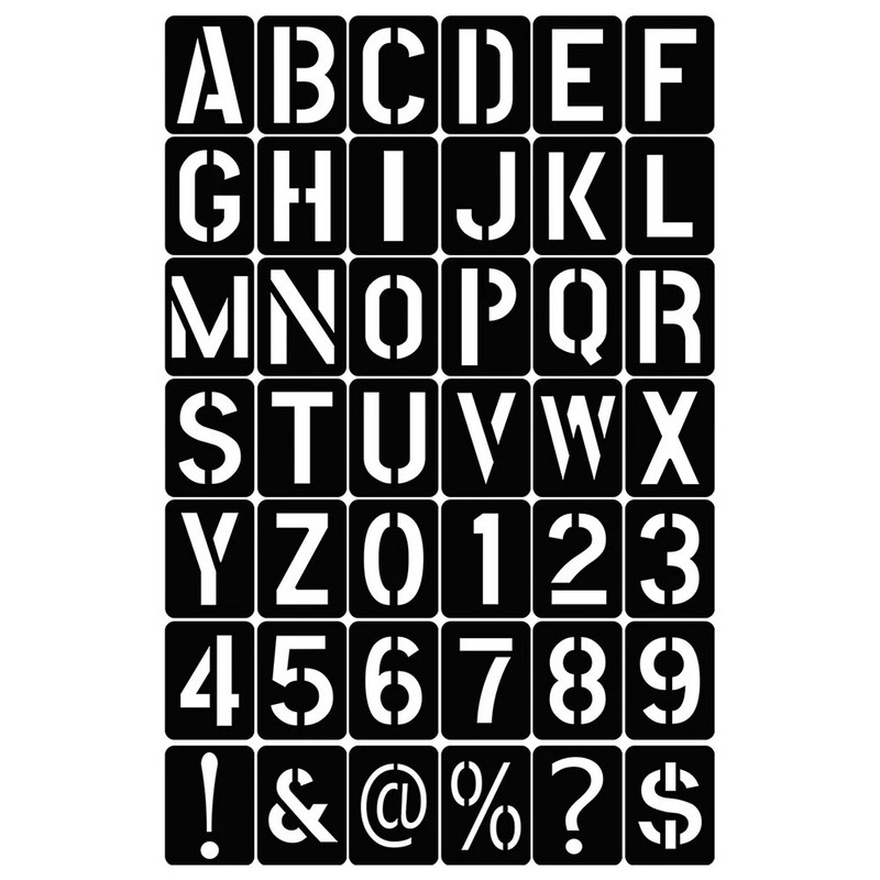 42Gb Burtu numurs Simbols Amatniecība Dobs Trafarets Zīmogs Reljefs Veidne Atkārtoti lietojama štancēšanas veidne Pārnēsājama lineāla gleznošanas tāfele