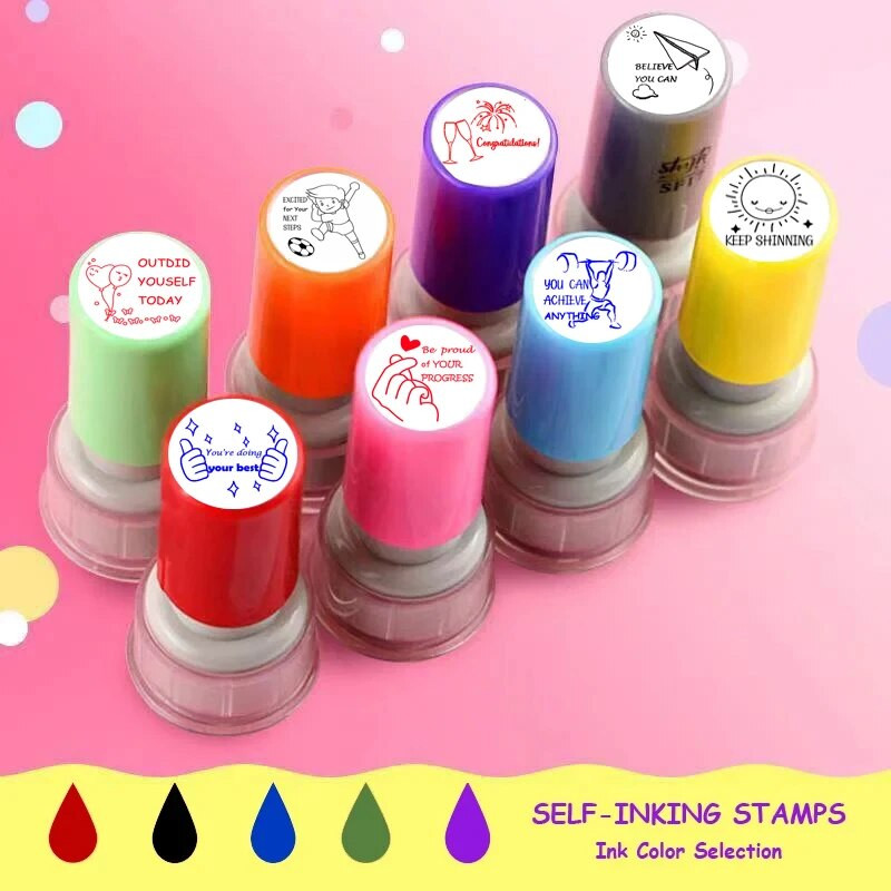 1 gabals Mācību rīki Bērni iedrošina zīmogs Sākumskolas audzēknis Bērnudārzs Motivācija Dāvana Skolotājam Uzslavas Atlīdzības Zīmogi pašizkrāso