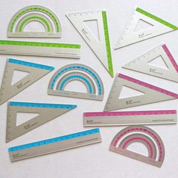 4 τμχ/σετ Χάρακες από κράμα αλουμινίου Πολυλειτουργικό Σχολικό γραφείο Σχέδιο Μέτρηση Γεωμετρία Τρίγωνο μοιρογνωμόνιο Χάρακας Χαρτικά