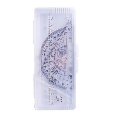 Set de instrumente de matematică pentru geometrie 4 bucăți Rigle transparente pentru redactare Include riglă dreaptă Riglă triunghiulară Protractor Y3NC