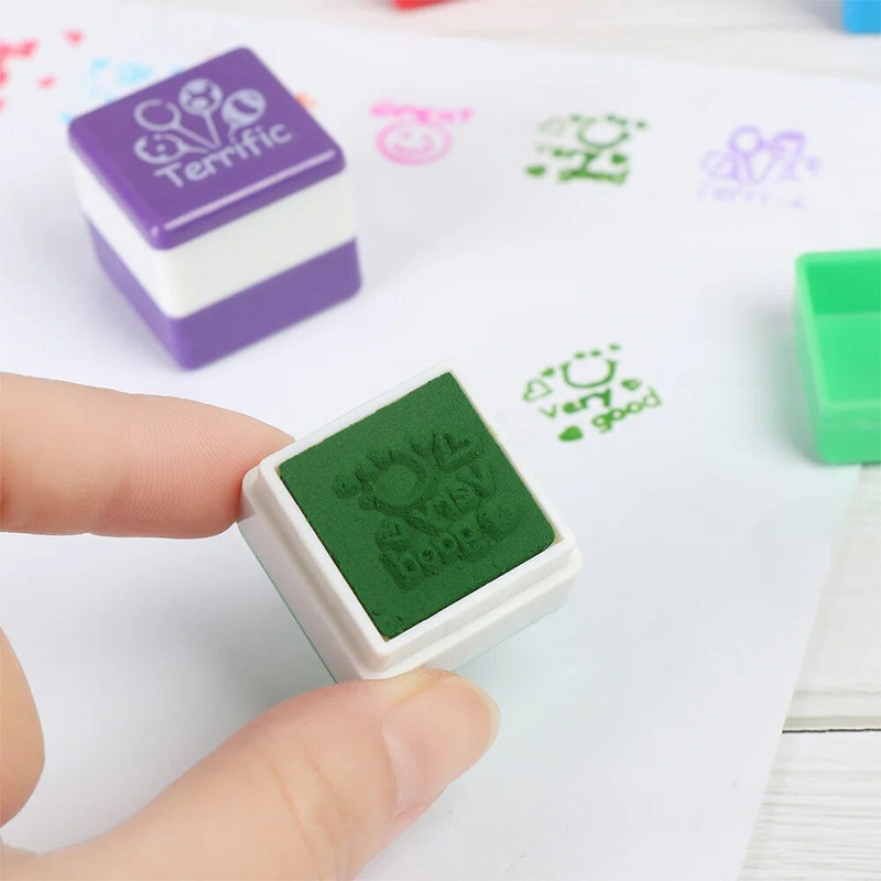 6gab/komplekts Skolotāji Uzslavas frāze Atlīdzības zīmogi Bērnudārza bērni Uzslavas Atlīdzības Zīmogi Mājasdarbi Pašu uzslavas Tintes Zīmogi