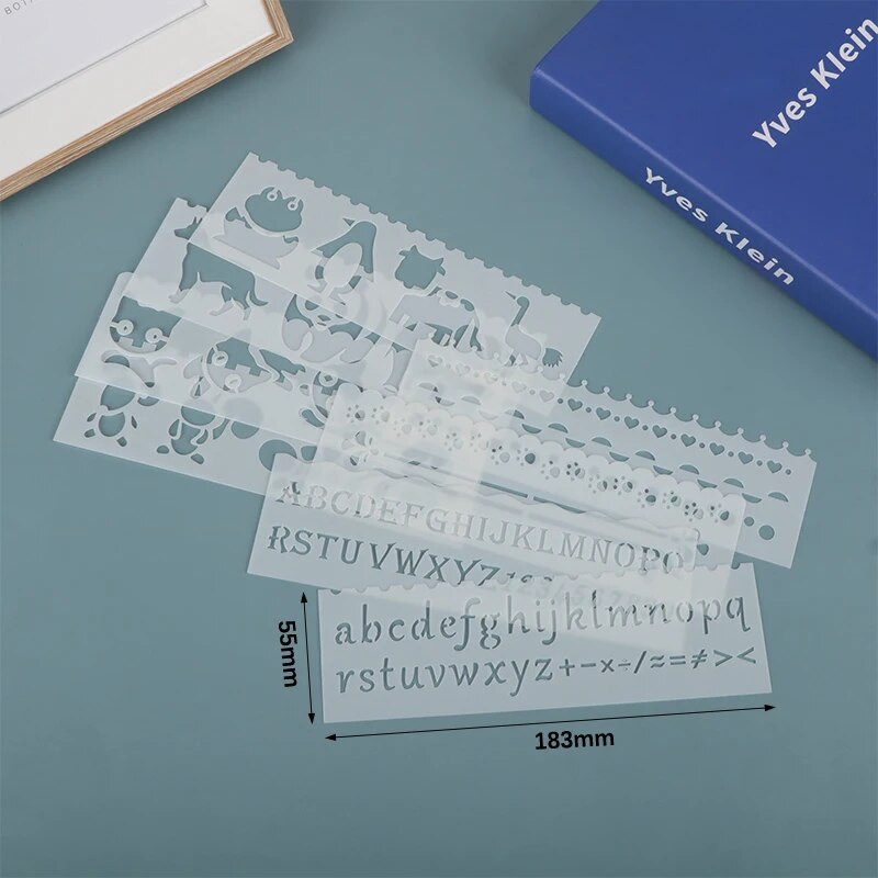 8Gb burtu viļņu dzīvnieku formas DIY Craft dobu slāņu trafaretu krāsas veidne трафареты для рисования