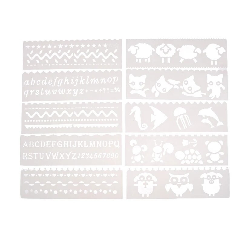 8Gb burtu viļņu dzīvnieku formas DIY Craft dobu slāņu trafaretu krāsas veidne трафареты для рисования