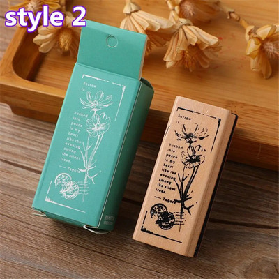 Seria flori de pădure Ștampile din cauciuc din lemn DIY drăguț Jurnal Scrapbooking Decor pictat manual Artizanat Plante de pădure Timbre de cauciuc