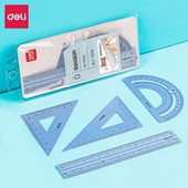 Deli 79532 Set de rigle Metal Geometrie Matematică Desen Busolă Papetarie Rigle Matematice Pentru Papetărie școlare Rechizite de birou