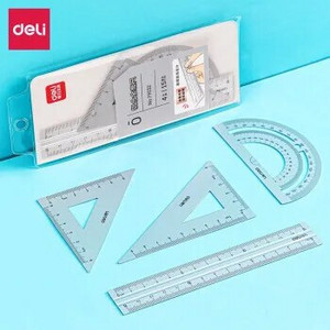 Deli 79532 Set de rigle Metal Geometrie Matematică Desen Busolă Papetarie Rigle Matematice Pentru Papetărie școlare Rechizite de birou
