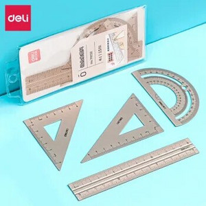 Deli 79532 Set de rigle Metal Geometrie Matematică Desen Busolă Papetarie Rigle Matematice Pentru Papetărie școlare Rechizite de birou