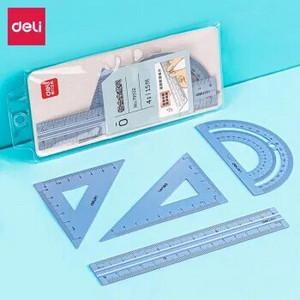 Deli 79532 Set de rigle Metal Geometrie Matematică Desen Busolă Papetarie Rigle Matematice Pentru Papetărie școlare Rechizite de birou