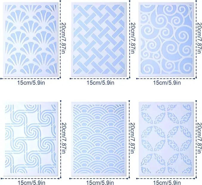 Iepakojumā 6 Ģeometrijas trafareti Studenti Rokdarbi DIY Veidņu Kancelejas piederumi