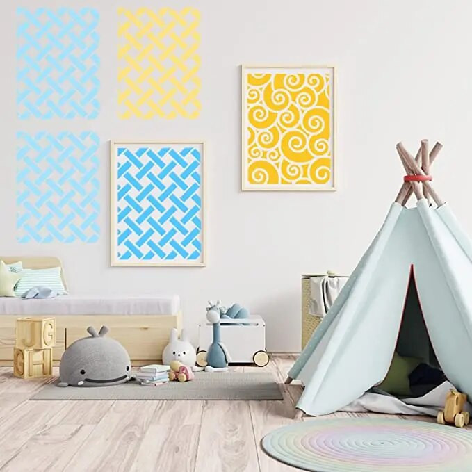 Iepakojumā 6 Ģeometrijas trafareti Studenti Rokdarbi DIY Veidņu Kancelejas piederumi