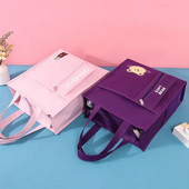 Uus Oxfordi riidest kahekihiline õppetasu kott Kunstlik kott Armas koomiksitrükiga õpilaste käeshoitav õppemaksukott