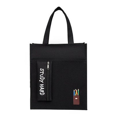 Uus Oxfordi riidest kahekihiline õppetasu kott Kunstlik kott Armas koomiksitrükiga õpilaste käeshoitav õppemaksukott