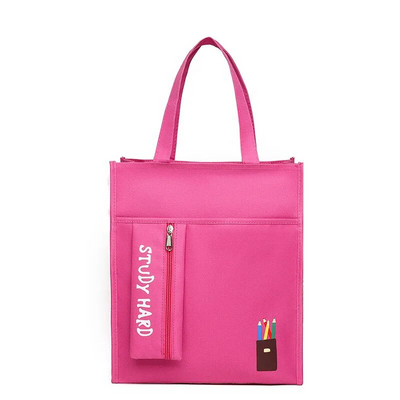 Uus Oxfordi riidest kahekihiline õppetasu kott Kunstlik kott Armas koomiksitrükiga õpilaste käeshoitav õppemaksukott