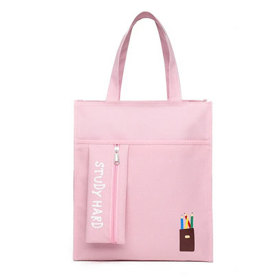 Uus Oxfordi riidest kahekihiline õppetasu kott Kunstlik kott Armas koomiksitrükiga õpilaste käeshoitav õppemaksukott