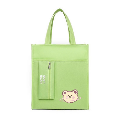 Uus Oxfordi riidest kahekihiline õppetasu kott Kunstlik kott Armas koomiksitrükiga õpilaste käeshoitav õppemaksukott