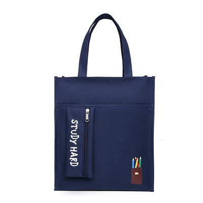 Uus Oxfordi riidest kahekihiline õppetasu kott Kunstlik kott Armas koomiksitrükiga õpilaste käeshoitav õppemaksukott