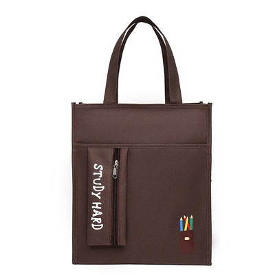 Uus Oxfordi riidest kahekihiline õppetasu kott Kunstlik kott Armas koomiksitrükiga õpilaste käeshoitav õppemaksukott