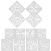 12 Foi Instrumente Șabloane portabile Pictura Mici Delicate Reutilizabile Dot White Web