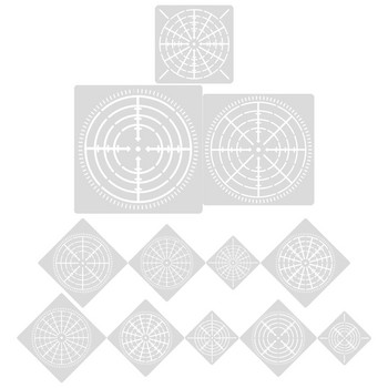 12 листа Инструменти Преносими шаблони Малка деликатна бяла мрежа на точки за многократна употреба
