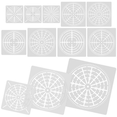 12 Foi Instrumente Șabloane portabile Pictura Mici Delicate Reutilizabile Dot White Web