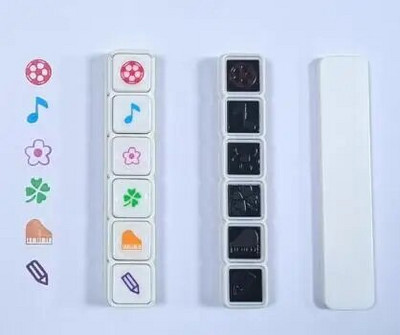 6 gab./komplektā Creative Self Ink Atlīdzības zīmogi Kawaii Press Tintes spilventiņu zīmogi, kas iedrošina bērnus, DIY mākslas amatniecības kancelejas preces biroja piederumi