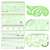 Plastmasas dobi mērīšanas lineālu komplekts Biroja un skolas veidnes Mācību rīki Drēbnieku šūšanas piederumu komplekts