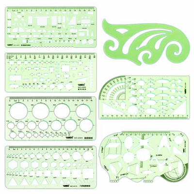 Plastmasas dobi mērīšanas lineālu komplekts Biroja un skolas veidnes Mācību rīki Drēbnieku šūšanas piederumu komplekts