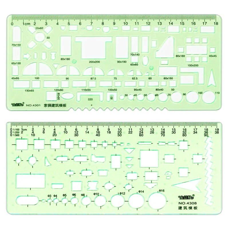 Plastmasas dobi mērīšanas lineālu komplekts Biroja un skolas veidnes Mācību rīki Drēbnieku šūšanas piederumu komplekts