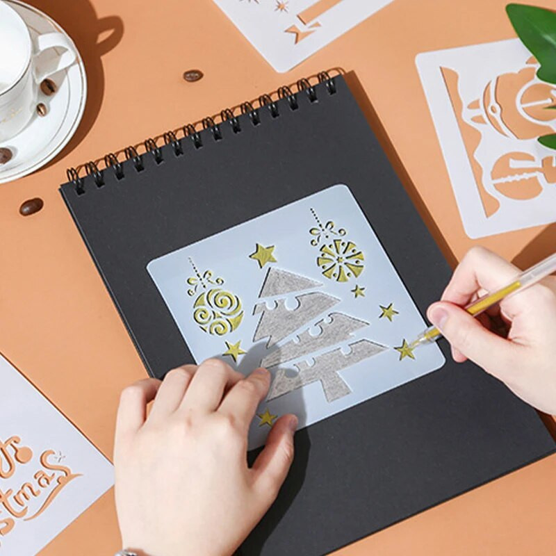 Ziemassvētku DIY ar rokām darināti amatniecības slāņu trafareti krāsošanai Scrapbooking pastmarku albuma dekorēšana ar reljefu papīra kartītes veidne