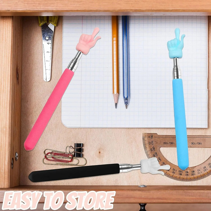 Teleskopiskais skolotāju rādītāja nūja pagarināms rokas rādītājs pirkstu rādītāja nūja prezentētājas tāfeles rādītājs skolēnu klasē