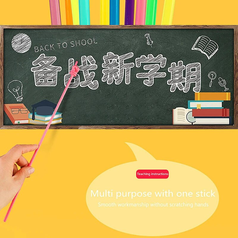 Mācību rādītāja pirkstu dizains Krāsains, neslīdošs plastmasas rokturis, saliekams, bērnu rokas prezentētājs, 10 gab.