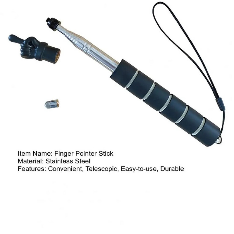 1 rinkinys Teleskopinė rodyklė pirštu Patogi nerūdijančio plieno mokytojų rodyklė pirštu skaitymo lazda, skirta klasėje namų mokyklai