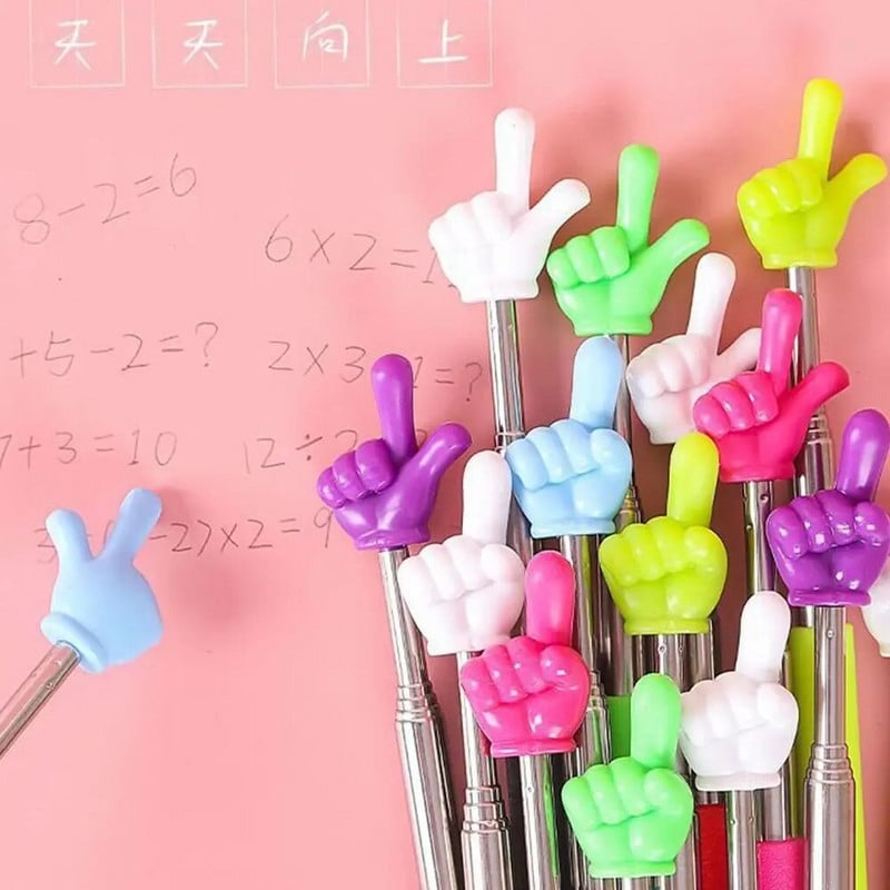 Teleskopinis mokomasis pirštų lazdelių dizainas baltos lentos rodyklė rankinė skaitymo lazdelė iš nerūdijančio plieno mokymo biuro reikmenys