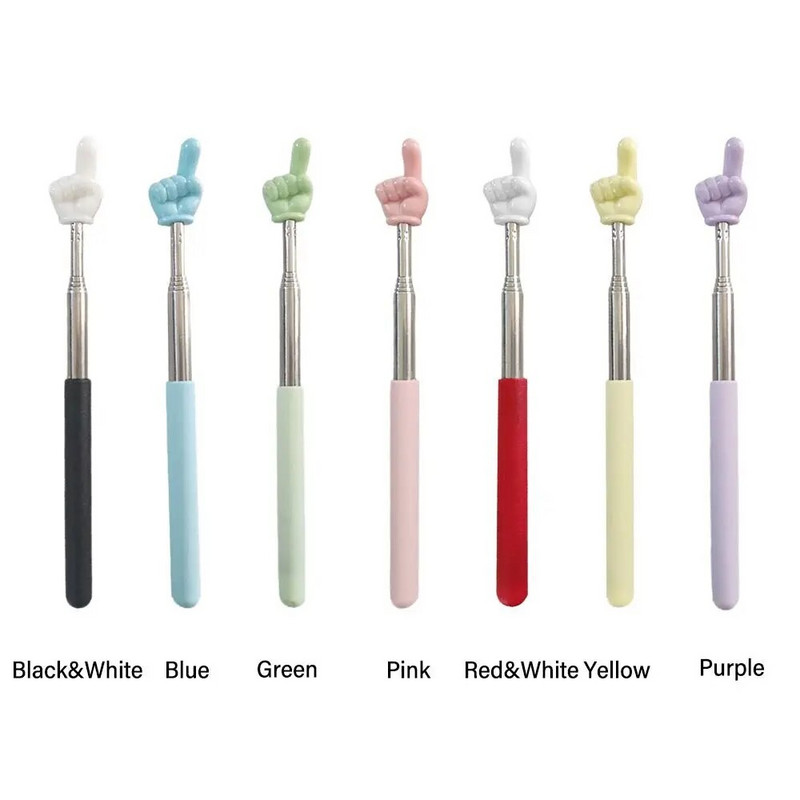 Teleskopinis mokomasis pirštų lazdelių dizainas baltos lentos rodyklė rankinė skaitymo lazdelė iš nerūdijančio plieno mokymo biuro reikmenys