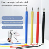 1 buc. Stick retractabil pentru prezentare la clasă, extensibil pentru prezentator, portabil, telescopic, pentru predare, tablă, tablă
