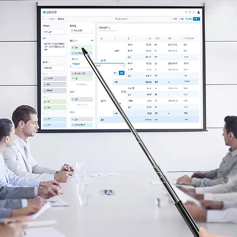 1 gab. Izvelkama rādītāja nūja Klases prezentācija, izvelkama prezentētāja rokas teleskopiskai apmācībai, tāfele tāfele